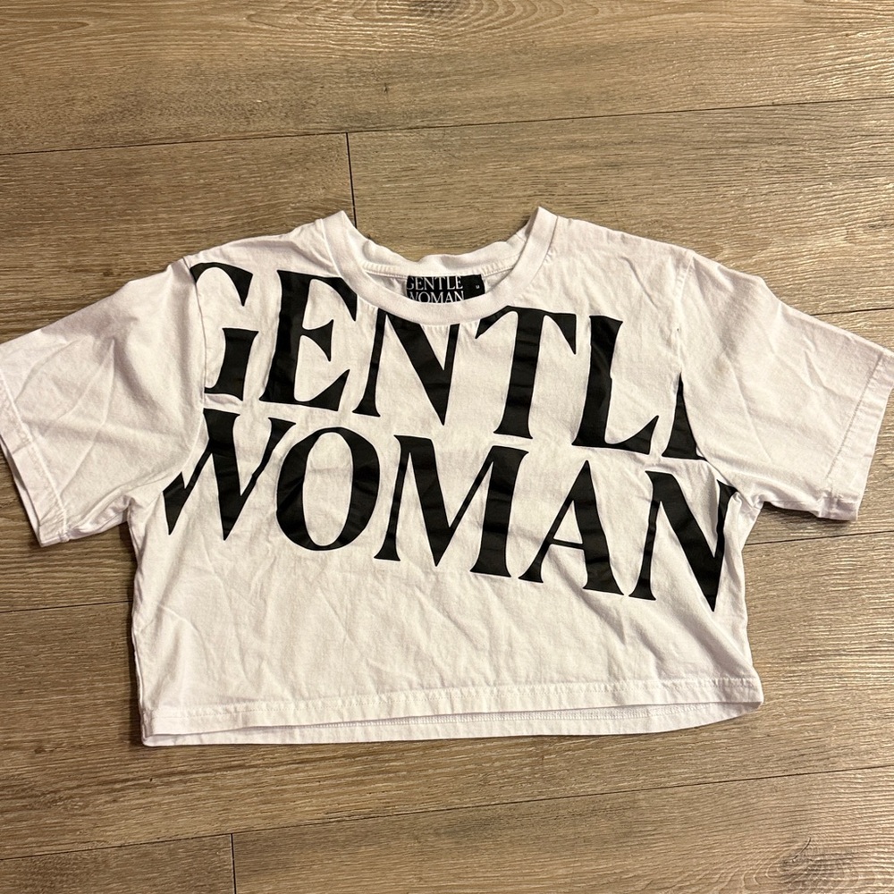 White Graphic Crop Top